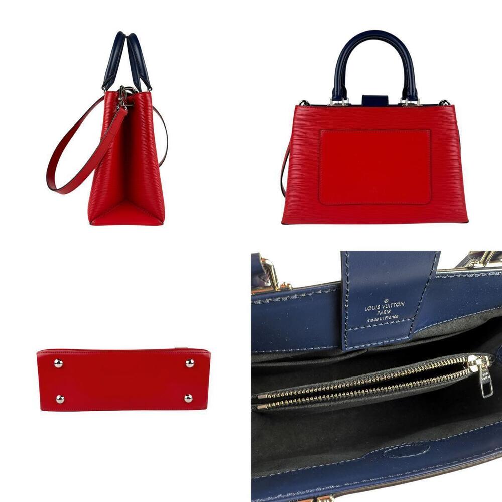 Louis Vuitton Red Leather Shoulder 2way Coquelicot Bag Clber Epi